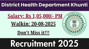 District Health Department Khunti Recruitment 2025 – Walk in for 03 Anesthetist, Gastroenterologist and Other Posts