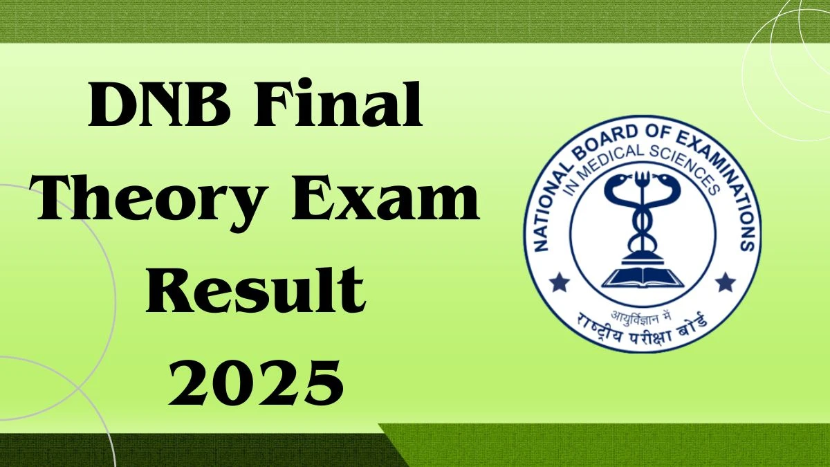 DNB Final Theory Exam Result 2025 Out at natboard.edu.in Direct Link to Download Result