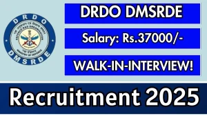 DRDO DMSRDE Junior Research Fellowship Recruitment 2025 – Walk in for 2 Posts