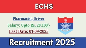 ECHS Recruitment 2025 - Apply Offline for 02 Pharmacist, Driver Posts