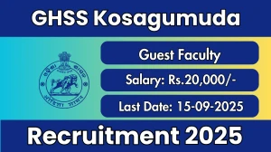 GHSS Kosagumuda Guest Faculty Recruitment 2025 - Apply Offline by Sep 15