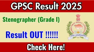 GPSC Stenographer (Grade I) Result 2025 Out at gpsc.gujarat.gov.in, Direct Link to Download Result PDF Here GPSC Stenographer (Grade I) Result 2025 Out at gpsc.gujarat.gov.in, Direct Link to Download Result PDF Here