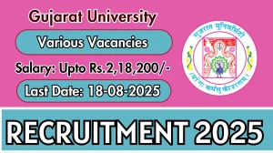 Gujarat University Recruitment 2025 - Apply Online for 08 Professor, Associate Professor and More Posts