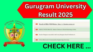 Gurugram University Result 2025 Released at gurugramuniversity.ac.in Direct Link to Download 1st and 6th Semester Result