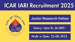 ICAR IARI Junior Research Fellow Recruitment 2025 – Walk in