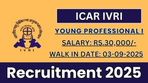 ICAR IVRI Young Professional I Recruitment 2025 – Walk in