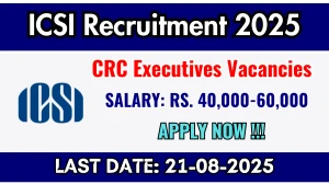 ICSI CRC Executives Recruitment 2025 - Apply Online for 30 Posts ICSI CRC Executives Recruitment 2025 - Apply Online for 30 Posts