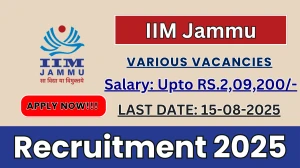 IIM Jammu Recruitment 2025 - Apply Online for 27  Junior Engineer, Medical Officer and More Posts