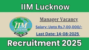 IIM Lucknow Manager Recruitment 2025 - Apply Online