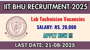 IIT BHU Lab Technician Recruitment 2025 - Apply Offline