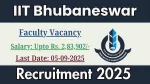 IIT Bhubaneswar Faculty Recruitment 2025 - Apply Online