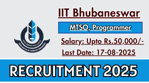 IIT Bhubaneswar Recruitment 2025 - Apply Online for 07 MTSO, Programmer Posts