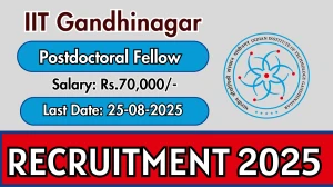 IIT Gandhinagar Postdoctoral Fellow Recruitment 2025 - Apply Offline