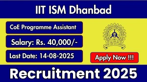 IIT ISM Dhanbad CoE Programme Assistant Recruitment 2025 - Apply Offline
