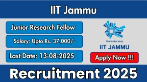 IIT Jammu Junior Research Fellow Recruitment 2025 - Apply Online