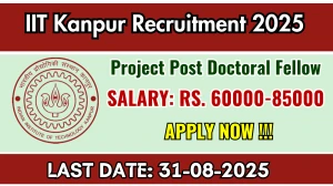 IIT Kanpur Project Post Doctoral Fellow Recruitment 2025 - Apply Offline