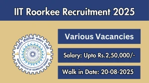 IIT Roorkee Recruitment 2025 – Walk in for 09 Project Consultant, Project Fellow and More Posts