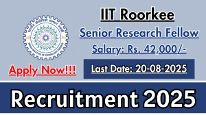 IIT Roorkee Senior Research Fellow Recruitment 2025 - Apply Offline