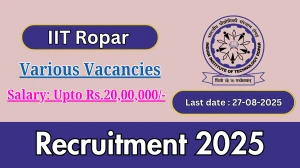 IIT Ropar Recruitment 2025 - Apply Online for 01 Chief Technology Officer, Manager and More Posts