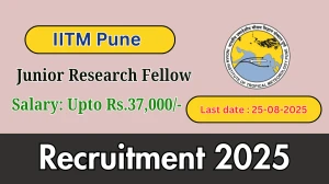 IITM Pune Junior Research Fellow Recruitment 2025 - Apply Online