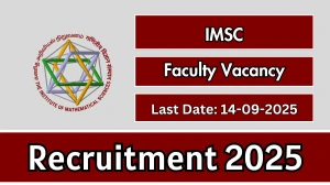 IMSC Faculty Recruitment 2025 - Apply Offline for 15 Posts