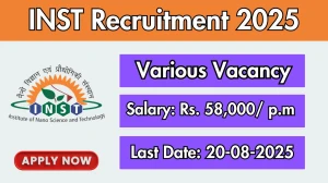 INST Research Associate I Recruitment 2025 - Apply Offline for 1 Posts