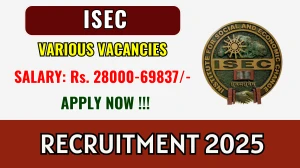 ISEC Recruitment 2025 - Apply Offline for Data Assistant, Research Fellow and More Posts ISEC Recruitment 2025 - Apply Offline for Data Assistant, Research Fellow and More Posts