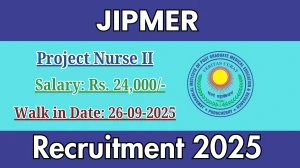 JIPMER Project Nurse II Recruitment 2025 – Walk in