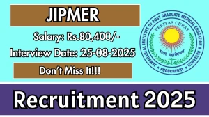 JIPMER Project Research Scientist II Recruitment 2025 – Online Interview