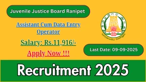Juvenile Justice Board Ranipet Assistant Cum Data Entry Operator Recruitment 2025 - Apply Offline
