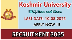 Kashmir University Recruitment 2025 - Apply Online for UDC, Peon and More Posts