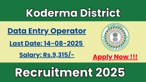 Koderma District Data Entry Operator Recruitment 2025 - Apply Offline