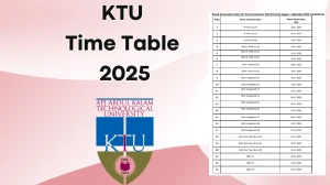 KTU Time Table 2025 Announced @ ktu.edu.in Details Here