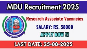 MDU Research Associate Recruitment 2025 - Apply Offline MDU Research Associate Recruitment 2025 - Apply Offline