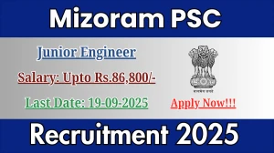 Mizoram PSC Junior Engineer Recruitment 2025 - Apply Online for 02 Posts
