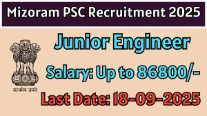 Mizoram PSC Junior Engineer Recruitment 2025 - Apply Online for 2 Posts