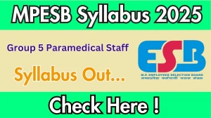 MPESB Group 5 Paramedical Staff Syllabus 2025 Out Direct Link to Download Syllabus PDF here
