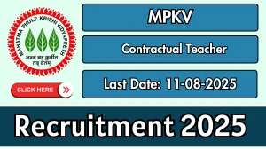 MPKV Contractual Teacher Recruitment 2025 - Apply Offline