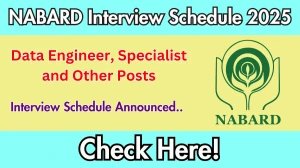 NABARD Data Engineer, Specialist and Other Posts Interview Schedule 2025 Released Check Date Details at nabard.org NABARD Data Engineer, Specialist and Other Posts Interview Schedule 2025 Released Check Date Details at nabard.org