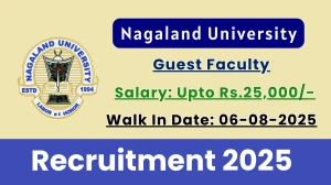 Nagaland University Guest Faculty Recruitment 2025 – Walk in