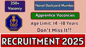 Naval Dockyard Mumbai Apprentice Recruitment 2025 - Apply Online for 286 Posts