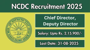 NCDC Recruitment 2025 - Apply Offline for 02 Chief Director, Deputy Director Posts