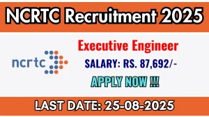 NCRTC Executive Engineer Recruitment 2025 - Apply Online
