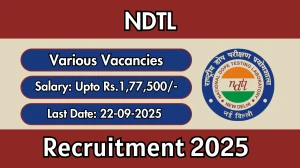 NDTL Recruitment 2025 - Apply Offline for 03 Scientist B, Section Officer and More Posts