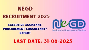 NeGD Recruitment 2025 - Apply Online for 02 Executive Assistant, Procurement Consultant/ Expert Posts