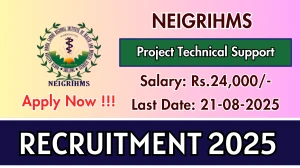 NEIGRIHMS Project Technical Support II Recruitment 2025 - Apply Online