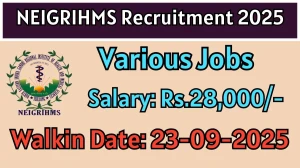 NEIGRIHMS Project Technical Support III Recruitment 2025 – Walk in for 1 Posts