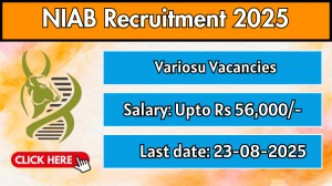 NIAB Recruitment 2025 - Apply Online for 14 Technical Assistant, Young Professional and Other Posts
