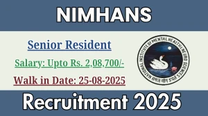 NIMHANS Senior Resident Recruitment 2025 – Walk in