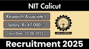 NIT Calicut Research Associate I Recruitment 2025 - Apply Offline